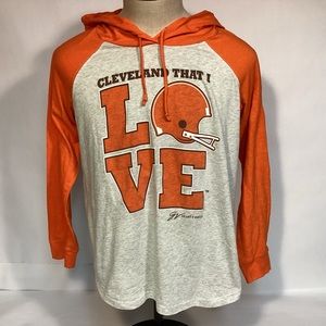 Cleveland Browns hooded T-shirt mens size large